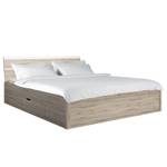 Bedframe Salton Hoogglans wit/Lichte San Remo eikenhouten look - 160 x 200cm