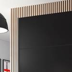 Armoire à portes coulissantes Salton Noir - Largeur : 221 cm