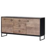 Dressoir Bayamon massief eikenhout & acaciahout/metaal - eikenhout/zwart