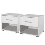 Comodino Halle (set da 2) Bianco - Materiale a base lignea - 47 x 43 x 42 cm