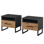 Tables de chevet Butte (lot de 2) Gris - Bois manufacturé - 47 x 44 x 44 cm