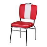 Chaise Eckero Imitation cuir / Métal - Chrome - Rouge / Blanc