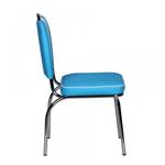 Chaise Eckero Imitation cuir / Métal - Chrome - Bleu / Blanc