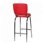 Chaise de bar Bloomery Imitation cuir / Métal - Chrome - Rouge / Blanc