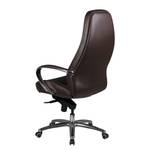 Fauteuil de bureau Bracey Cuir véritable / Aluminium - Marron foncé