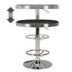 Table haute bistro Eckero Imitation cuir / Aluminium - Noir / Chrome