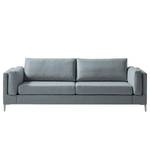 3-Sitzer Sofa COSO Classic+ Webstoff - Webstoff Inze: Graublau - Chrom glänzend