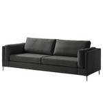 3-Sitzer Sofa COSO Classic+ Webstoff - Webstoff Inze: Dunkelgrau - Chrom glänzend
