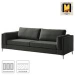 3-Sitzer Sofa COSO Classic+ Webstoff - Webstoff Inze: Dunkelgrau - Chrom glänzend