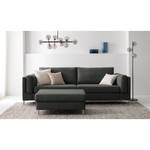 3-Sitzer Sofa COSO Classic+ Webstoff - Webstoff Inze: Dunkelgrau - Chrom glänzend