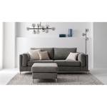 2,5-Sitzer Sofa COSO Classic+ Webstoff - Chenille Rufi: Grau - Chrom glänzend