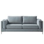 2,5-Sitzer Sofa COSO Classic+ Webstoff - Webstoff Inze: Graublau - Chrom glänzend