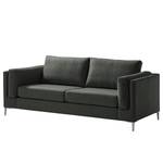 2,5-Sitzer Sofa COSO Classic+ Webstoff - Webstoff Inze: Dunkelgrau - Chrom glänzend