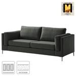 2,5-Sitzer Sofa COSO Classic+ Webstoff - Webstoff Inze: Dunkelgrau - Chrom glänzend