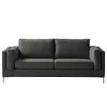 2,5-Sitzer Sofa COSO Classic+ Webstoff - Webstoff Inze: Dunkelgrau - Chrom glänzend