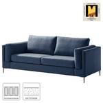 2,5-Sitzer Sofa COSO Classic+ Webstoff - Webstoff Inze: Blau - Chrom glänzend