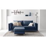 2,5-Sitzer Sofa COSO Classic+ Webstoff - Webstoff Inze: Blau - Chrom glänzend