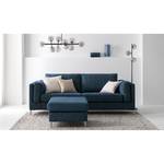 2,5-Sitzer Sofa COSO Classic+ Webstoff - Chenille Rufi: Blau - Chrom glänzend