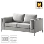 2-Sitzer Sofa COSO Classic+ Webstoff - Webstoff Inze: Hellgrau - Chrom glänzend