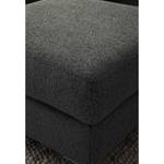 Gestoffeerde hocker COSO Classic+ geweven stof - Chenille Rufi: Antracietkleurig - Breedte: 64 cm - Chroomkleurig glanzend