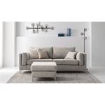 2,5-Sitzer Sofa COSO Classic+ Webstoff - Chenille Rufi: Beige - Chrom glänzend