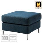 Gestoffeerde hocker COSO Classic+ geweven stof - Chenille Rufi: Blauw - Breedte: 64 cm - Chroomkleurig glanzend