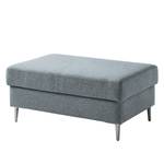 Gestoffeerde hocker COSO Classic+ geweven stof - Geweven stof Inze: Grijsblauw - Breedte: 95 cm - Chroomkleurig glanzend