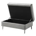 Gestoffeerde hocker COSO Classic+ geweven stof - Geweven stof Inze: Lichtgrijs - Breedte: 95 cm - Chroomkleurig glanzend