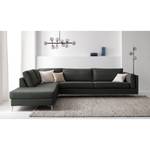 Ecksofa COSO Classic+ mit Ottomane Webstoff - Webstoff Inze: Dunkelgrau - Breite: 311 cm - Ottomane davorstehend links - Keine Funktion - Chrom glänzend