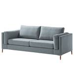 2,5-Sitzer Sofa COSO Classic+ Webstoff - Webstoff Inze: Graublau - Buche Dunkel