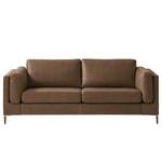 2,5-Sitzer Sofa COSO Classic+ Echtleder - Echtleder Taru: Nougat - Buche Dunkel