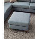 Repose-pieds COSO Classic+ Tissu - Tissu Inze: Gris bleu - Largeur : 64 cm - Hêtre foncé