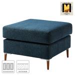 Gestoffeerde hocker COSO Classic+ geweven stof - Chenille Rufi: Blauw - Breedte: 64 cm - Donker beukenhout