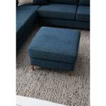 Polsterhocker COSO Classic+ Webstoff - Chenille Rufi: Blau - Breite: 64 cm - Buche Dunkel