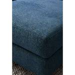 Gestoffeerde hocker COSO Classic+ geweven stof - Chenille Rufi: Blauw - Breedte: 64 cm - Donker beukenhout