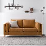 2-Sitzer Sofa COSO Classic+ Echtleder - Echtleder Taru: Hellbraun - Buche Dunkel