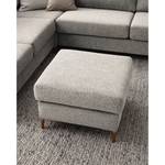 Gestoffeerde hocker COSO Classic+ geweven stof - Chenille Rufi: Beige - Breedte: 64 cm - Donker beukenhout