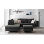 Repose-pieds COSO Classic+ Tissu - Tissu Chenille Rufi: Anthracite - Largeur : 64 cm - Hêtre foncé