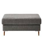 Gestoffeerde hocker COSO Classic+ geweven stof - Chenille Rufi: Grijs - Breedte: 95 cm - Donker beukenhout