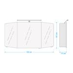 Spiegelschrank Cassca Inklusive Beleuchtung - Graphit - Breite: 120 cm