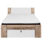 Struttura letto Caseville Beige - Bianco - Materiale a base lignea - 146 x 90 x 214 cm