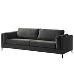 3-Sitzer Sofa COSO Classic+ Webstoff - Chenille Rufi: Anthrazit - Schwarz