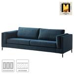 3-Sitzer Sofa COSO Classic+ Webstoff - Chenille Rufi: Blau - Schwarz