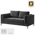 2-Sitzer Sofa COSO Classic+ Webstoff - Chenille Rufi: Anthrazit - Schwarz