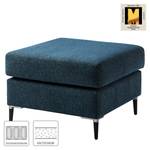 Gestoffeerde hocker COSO Classic+ geweven stof - Chenille Rufi: Blauw - Breedte: 64 cm - Zwart