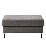 Gestoffeerde hocker COSO Classic+ geweven stof - Chenille Rufi: Grijs - Breedte: 95 cm - Zwart