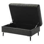 Repose-pieds COSO Classic+ Tissu - Tissu Chenille Rufi: Anthracite - Largeur : 95 cm - Noir