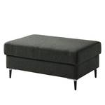 Gestoffeerde hocker COSO Classic+ geweven stof - Geweven stof Inze: Donkergrijs - Breedte: 95 cm - Zwart