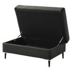 Repose-pieds COSO Classic+ Tissu - Tissu Inze: Gris foncé - Largeur : 95 cm - Noir