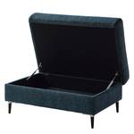 Polsterhocker COSO Classic+ Webstoff - Chenille Rufi: Blau - Breite: 95 cm - Schwarz